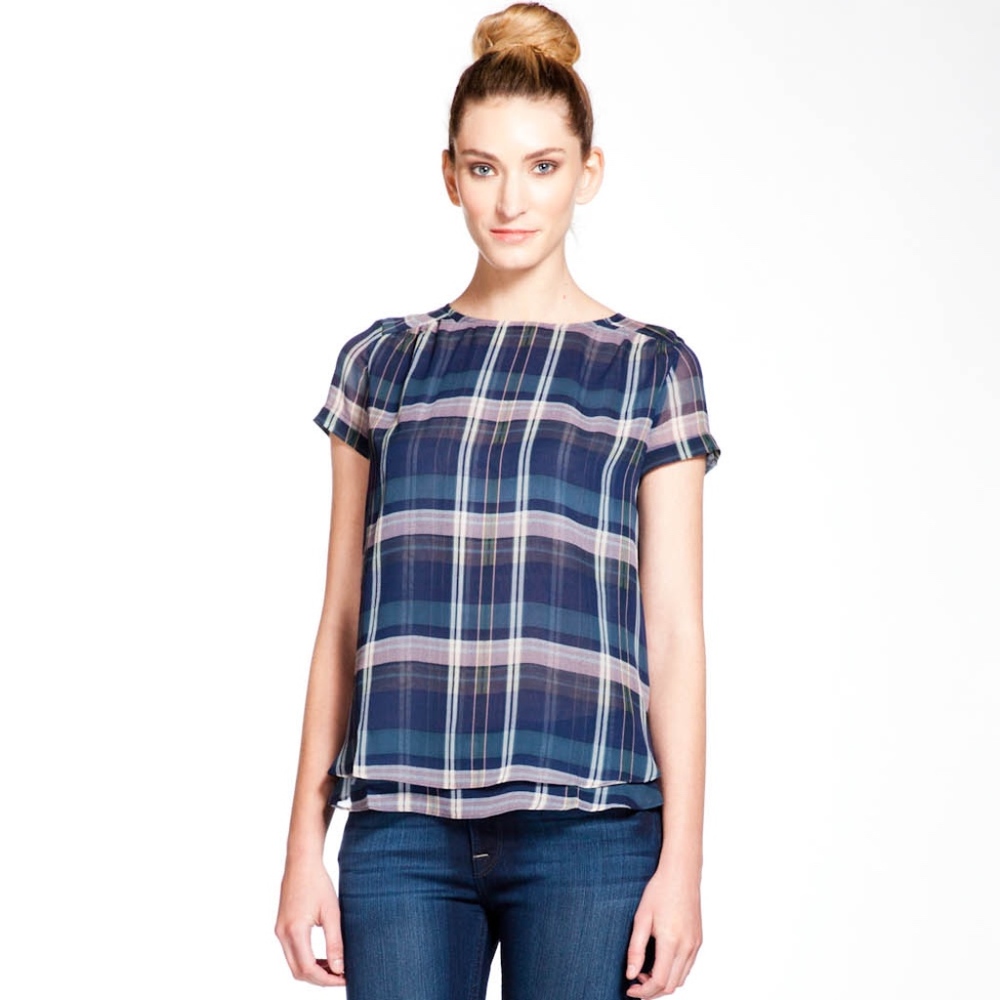 MiH The Circle Top in Sheer Check Blue 3 (New!)